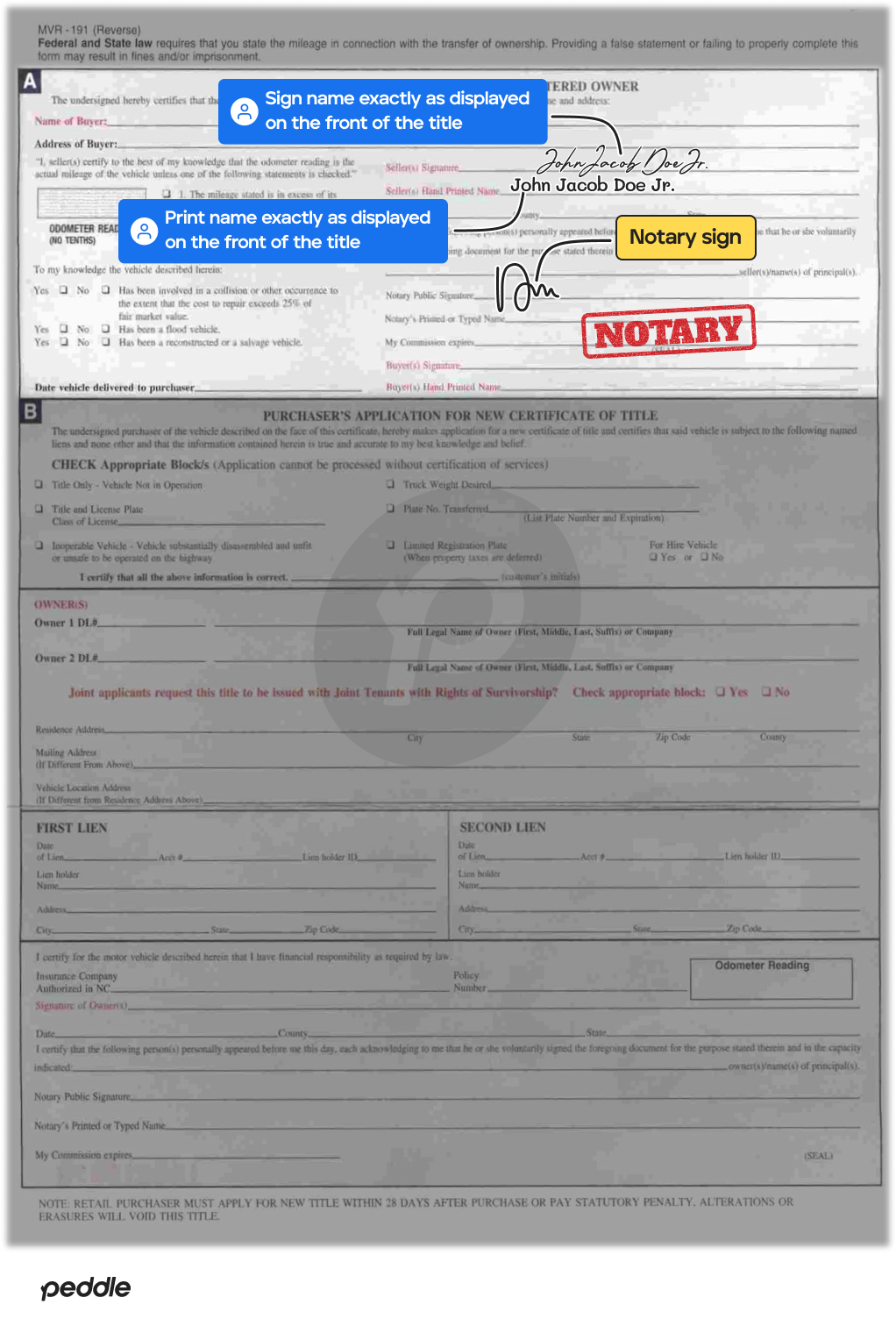 example signed title