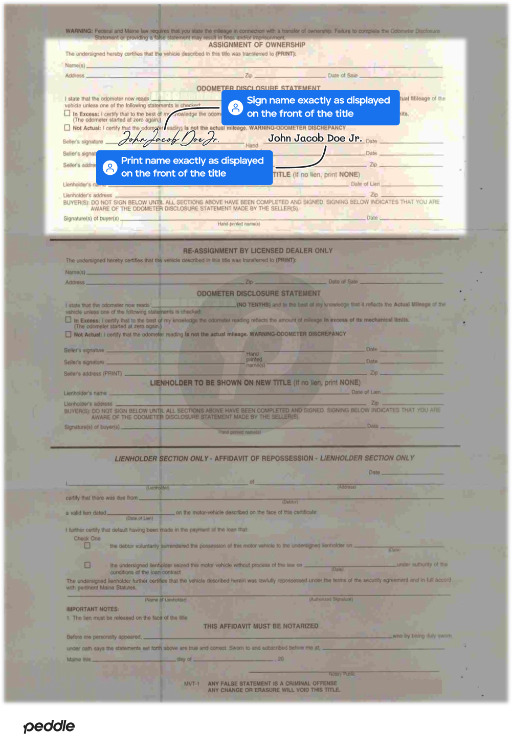 example signed title