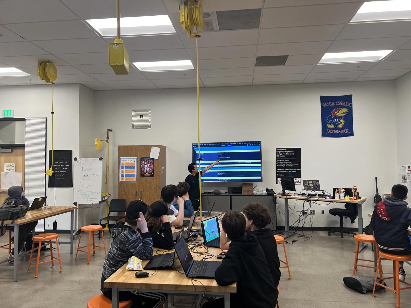 Mr. Nguyen's students working on a game.