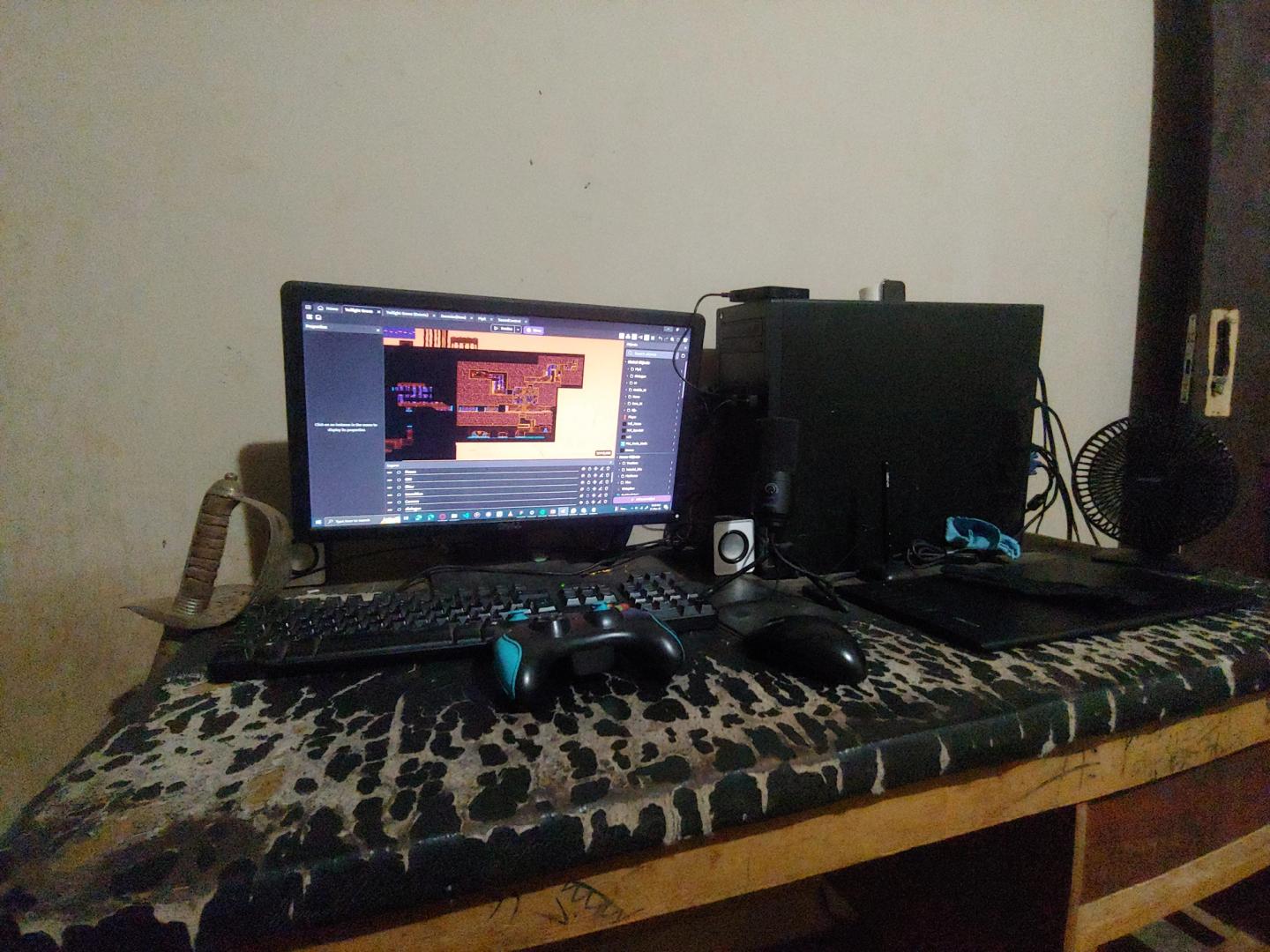 VCD's development environment in his home in Nigeria.