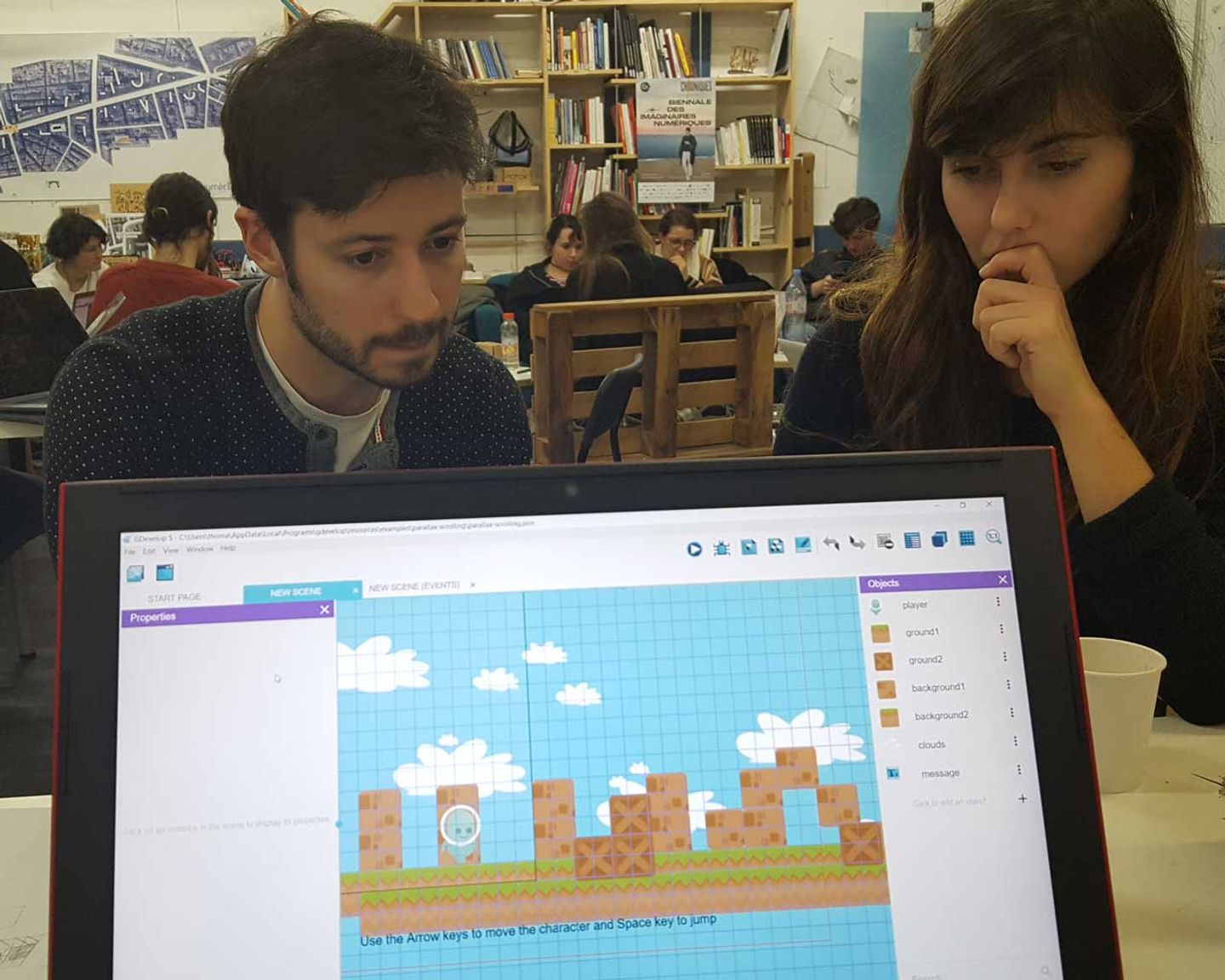 Florian, GDevelop's CEO, giving a workshop in 2018.