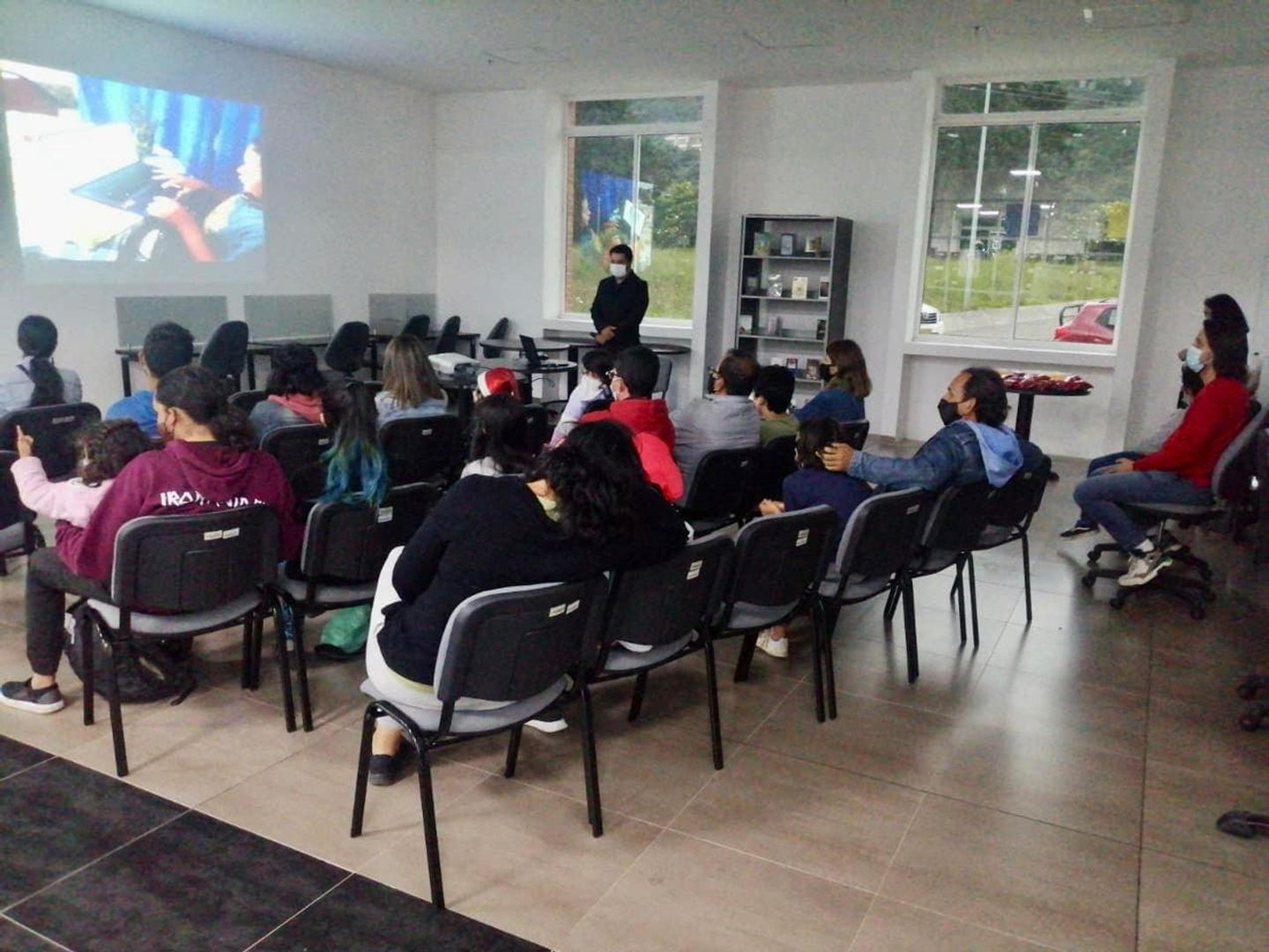 Students presenting their games. 