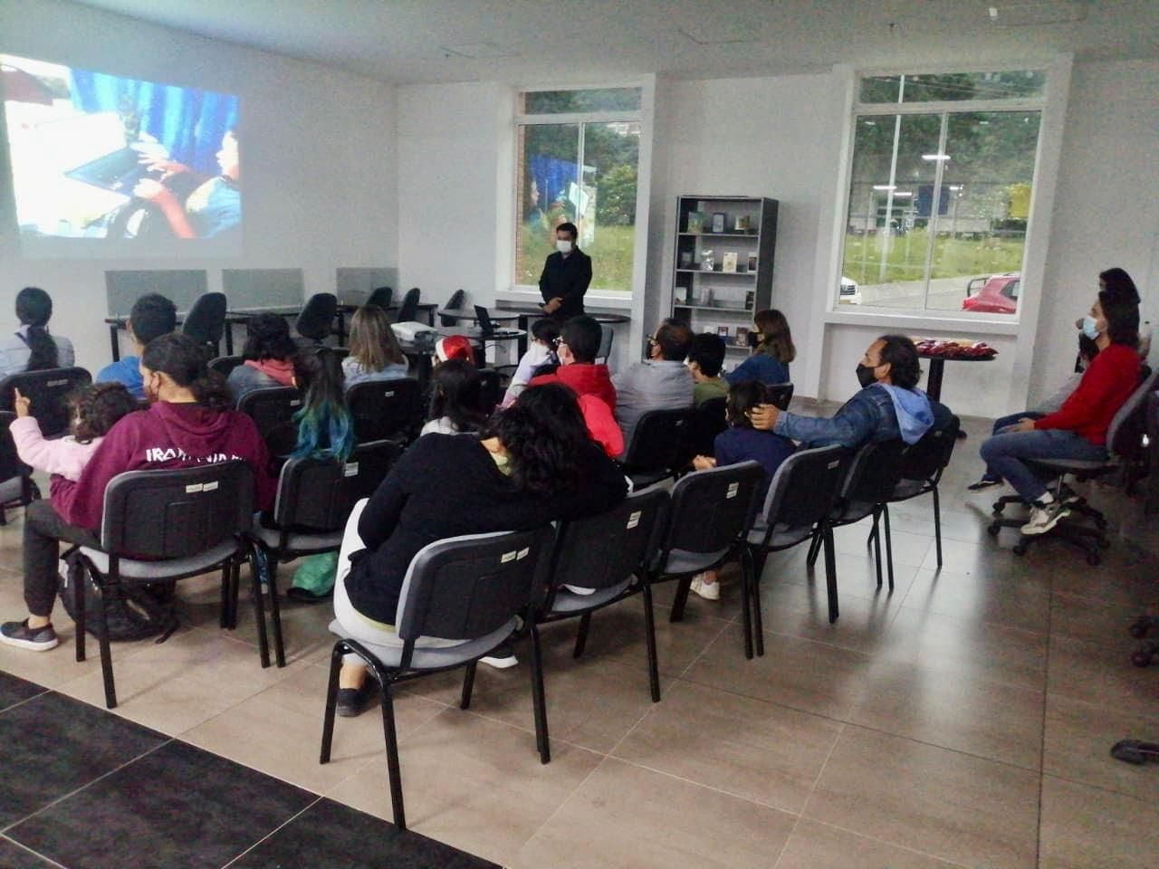 Students presenting their games.