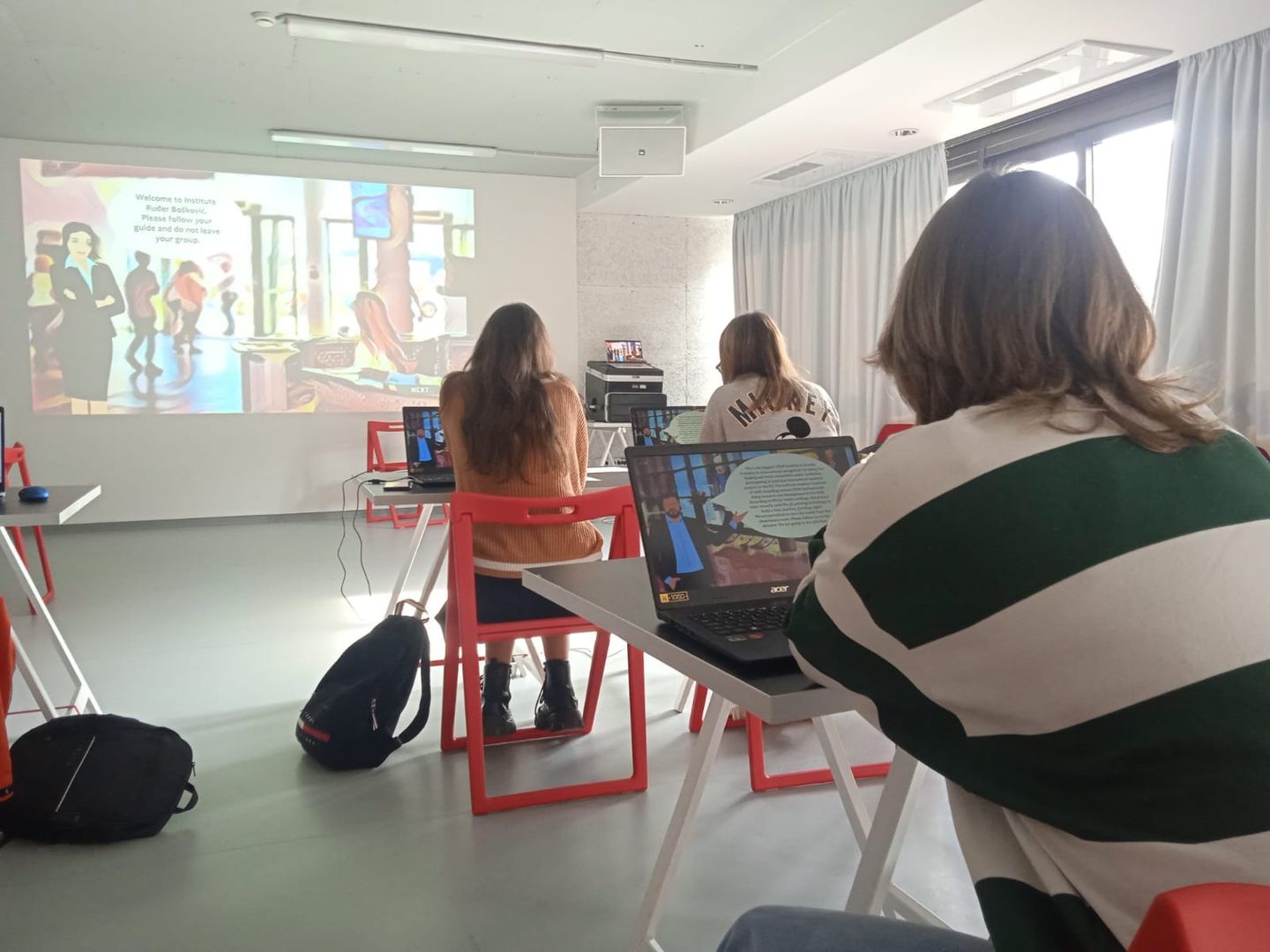Students learning through gamification.
