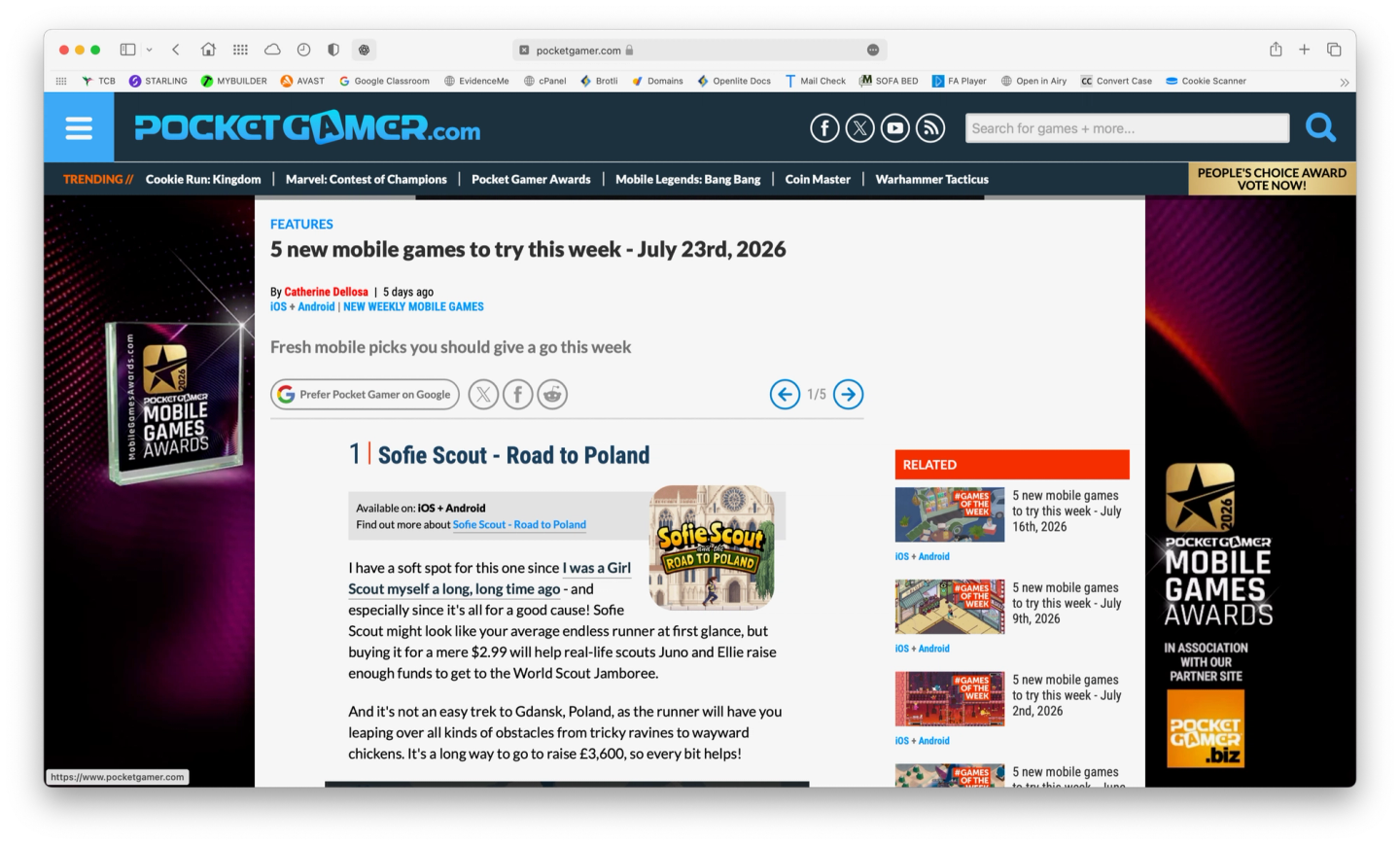 Sofie Scout: Road to Poland being featured on PocketGamer.com!