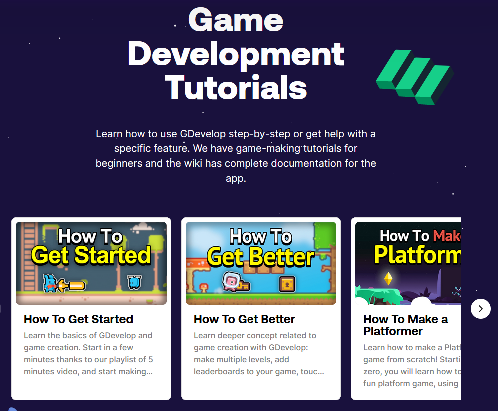 The GDevelop Academy has all the tutorials you need to get started. 