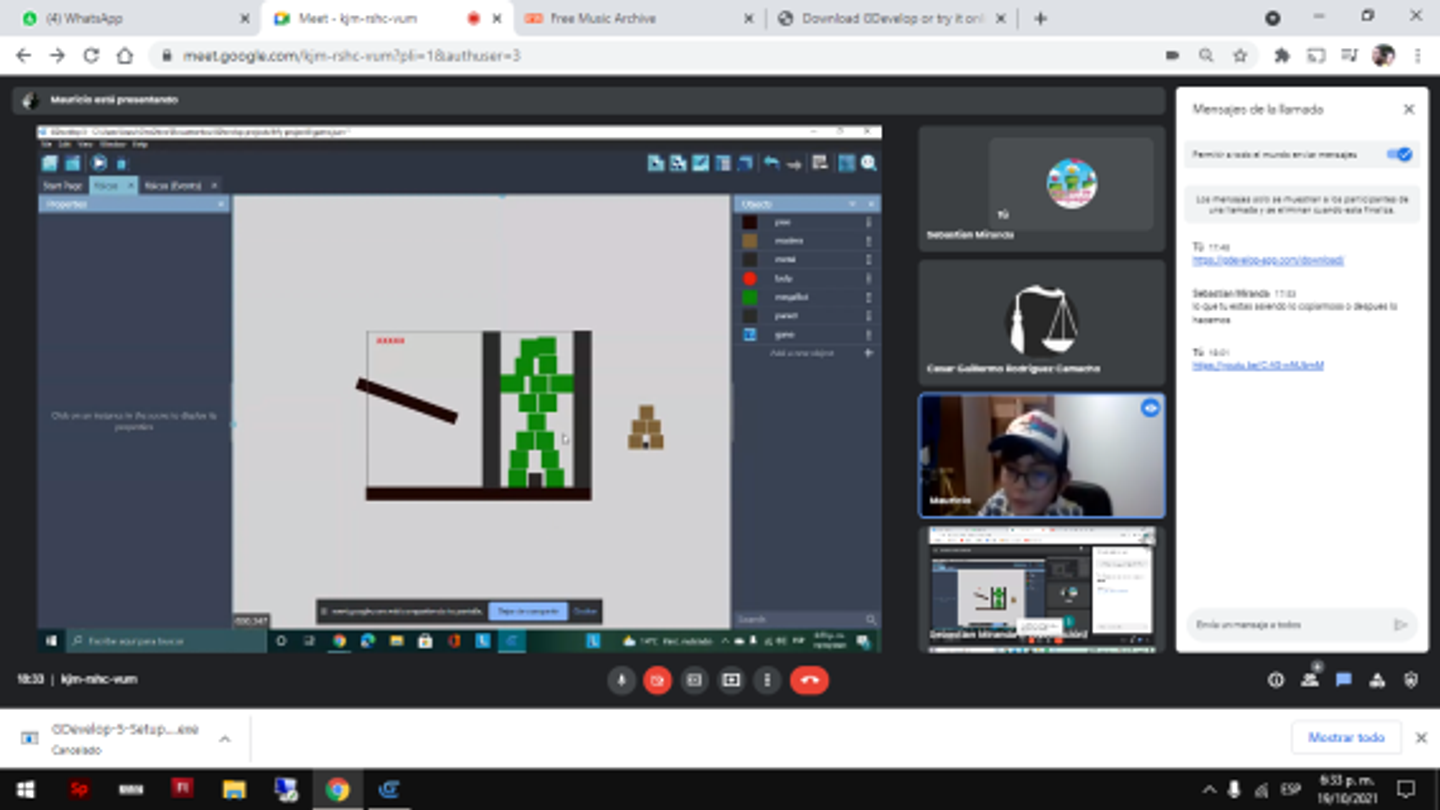 Students working on their games. 