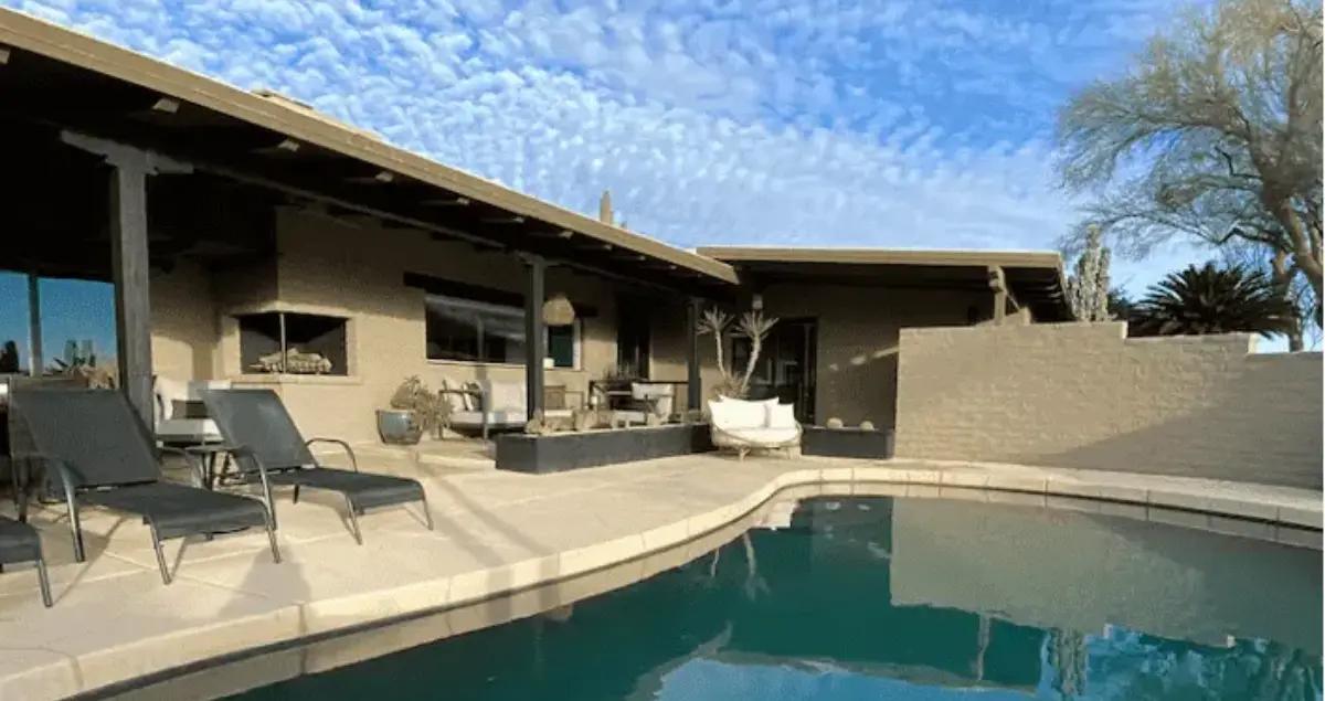 Private pool of the Beautiful Casa 3BR 2BA Home near Luke AFB, ideal for military families seeking off-base rentals