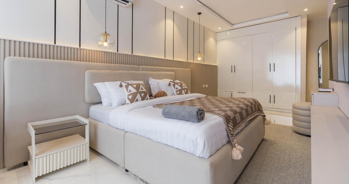 Cozy and warm bedroom interior in a TDY rental near Eglin AFB