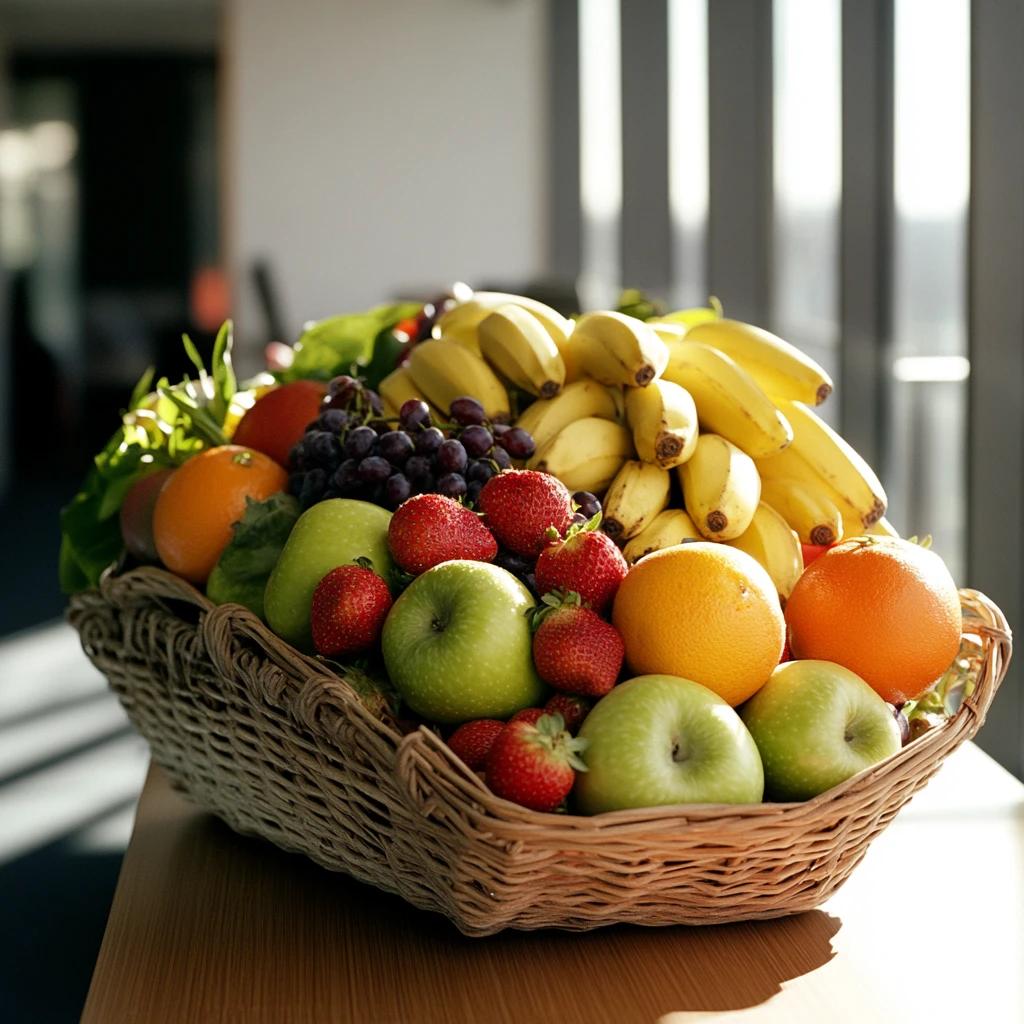 corbeille de fruits livrée au bureau