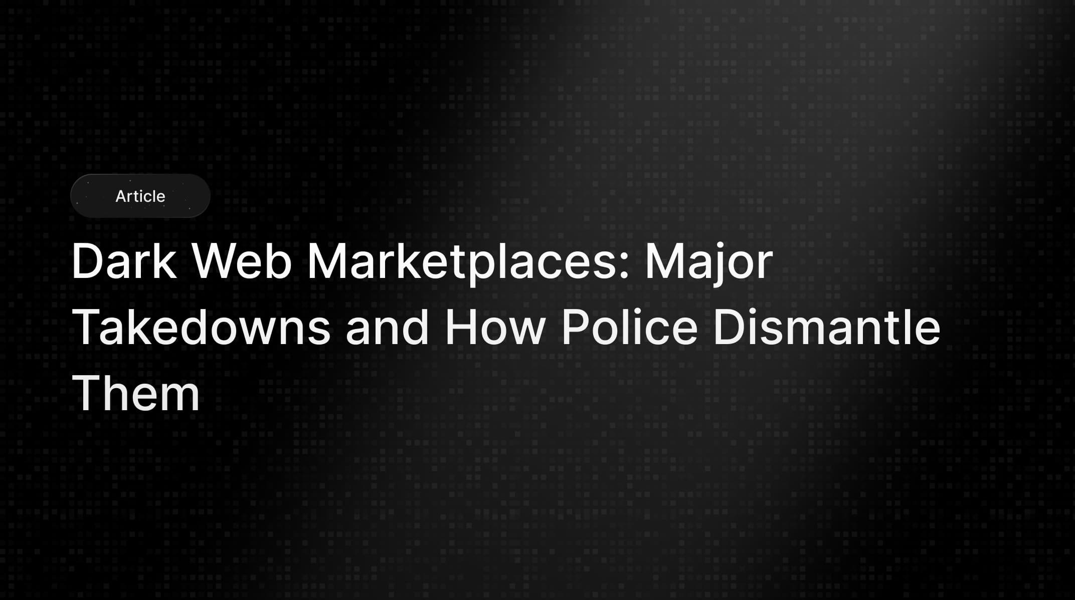 Dark Web Marketplaces: Major Global Takedowns Explained 2025