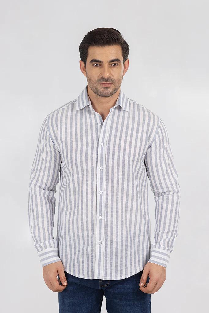 Blue Plain Casual Shirt