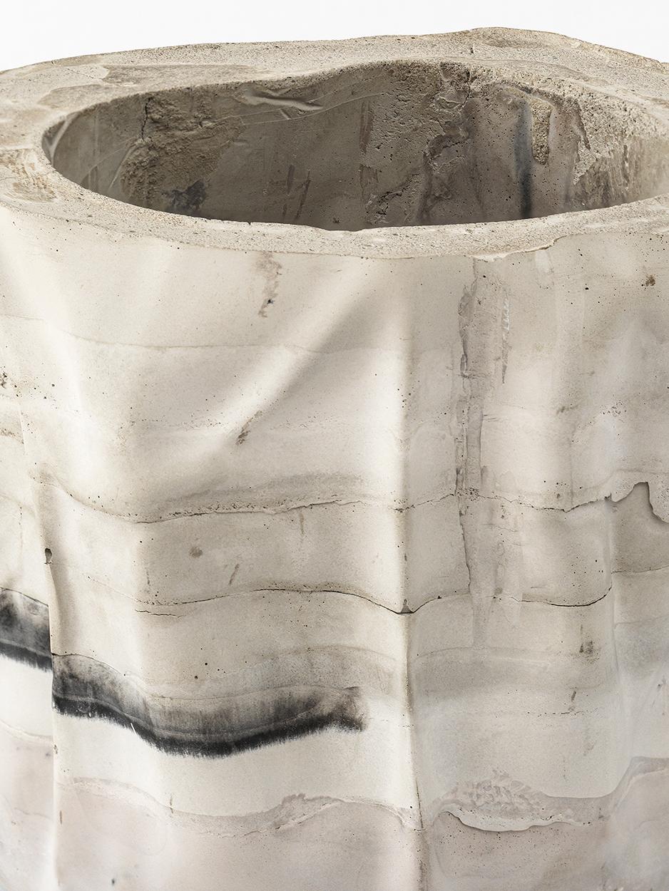 single line, three-quarter view with the dark band sweeping across the lower wallsingle line, three-quarter view with the dark band sweeping across the lower wall, detail view of the concrete texture, view 11 of 12