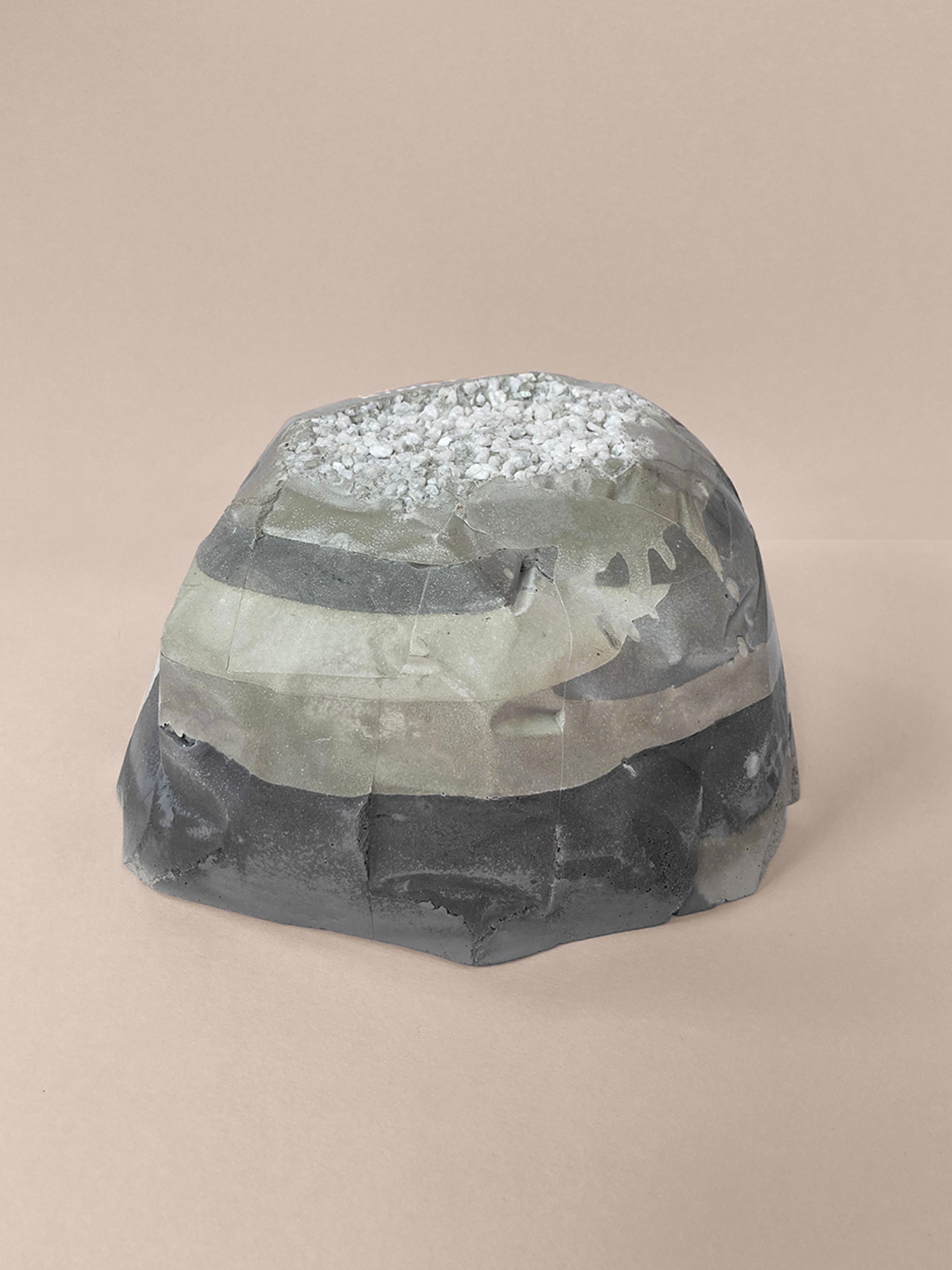 All the Layers -  a faceted concrete planter, upside down, view 3 of 4