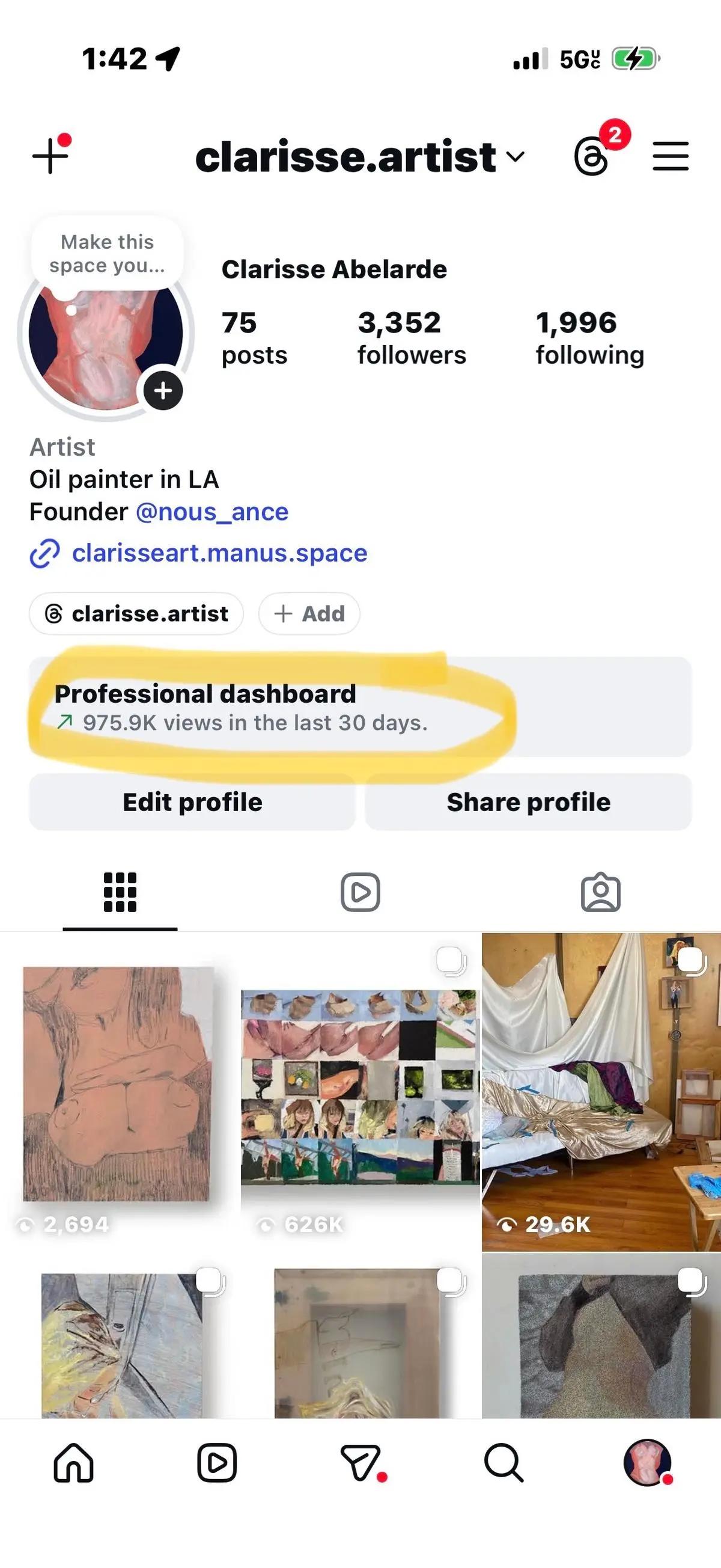 Clarisse Abelarde Instagram - 975.9K views in 3 days