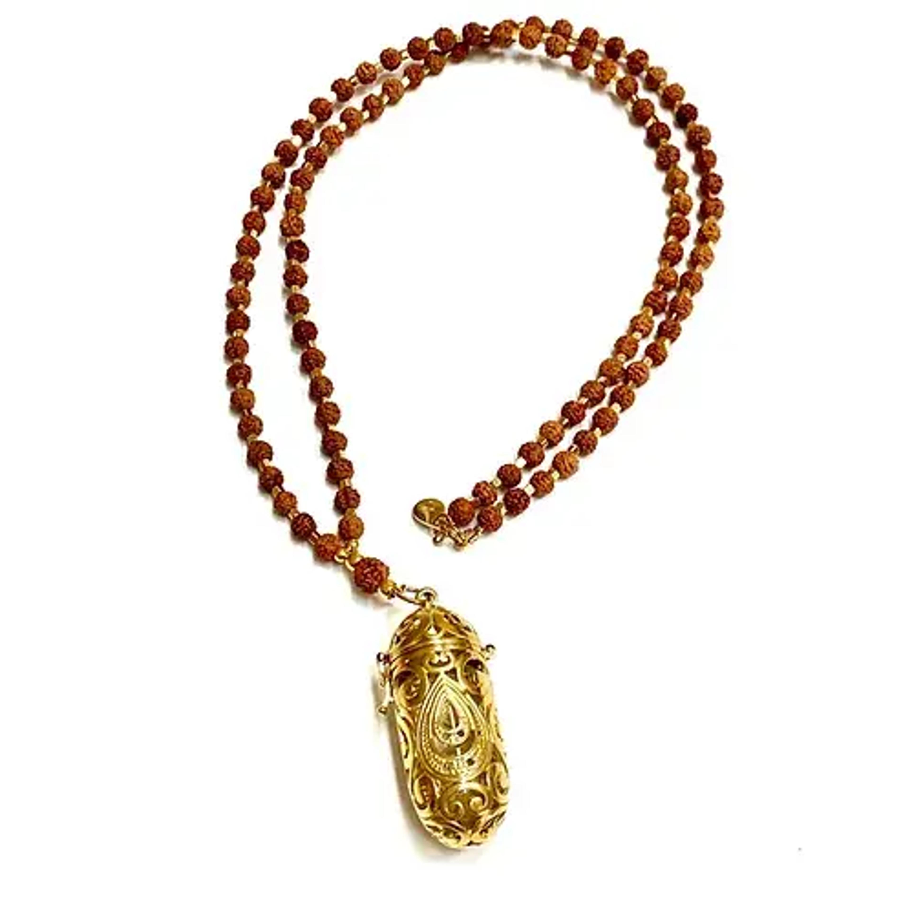 Golden Rudraksha Pendant by Elixir of Life