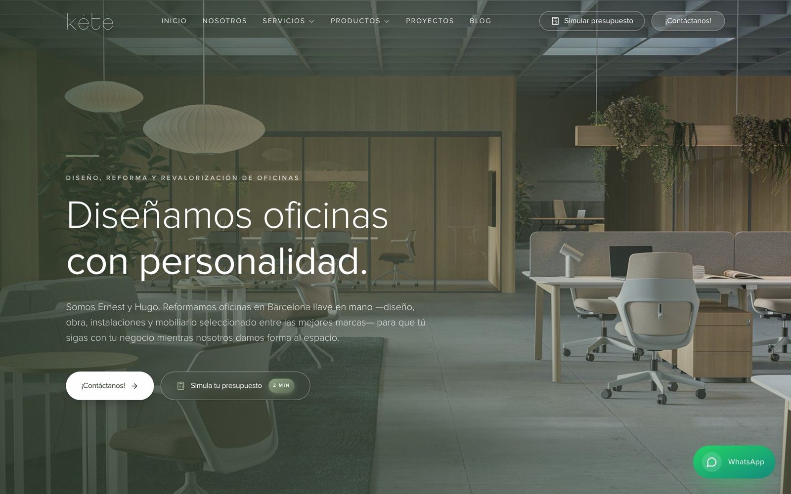 Nueva web de Kete, ketebcn.com, diseño de oficinas con personalidad