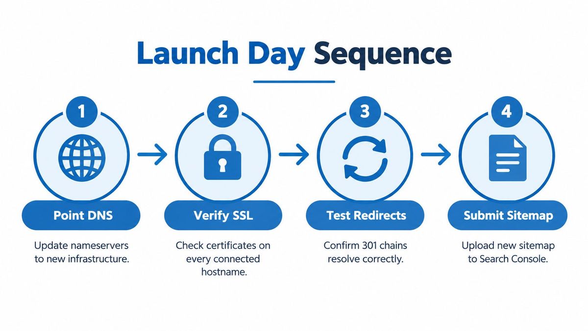 SEO domain change launch sequence