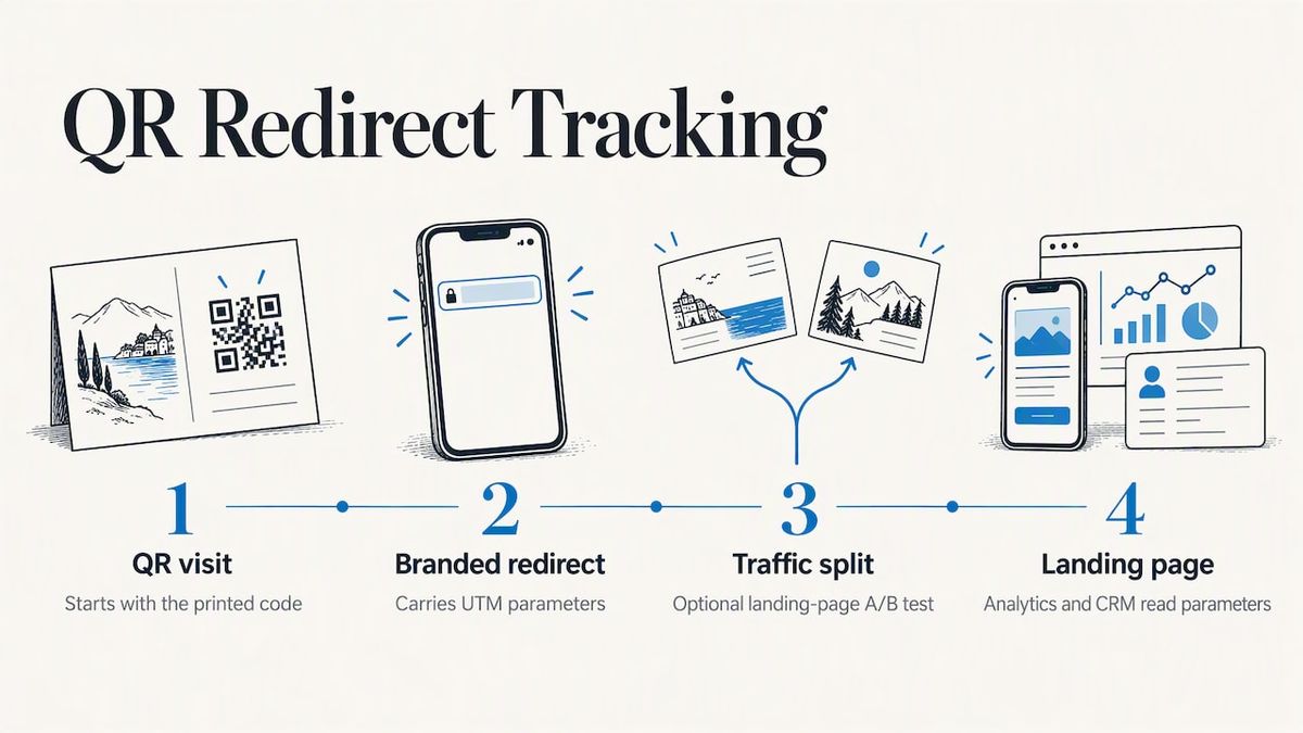 QR redirect carrying campaign parameters to analytics