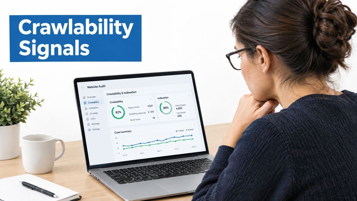 Crawlability and indexing signals checked during website migration testing