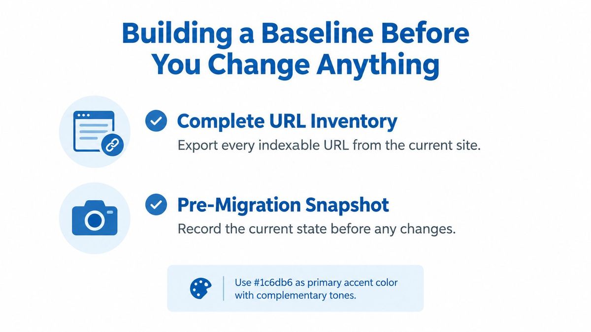 Baseline export of priority URLs before a website migration