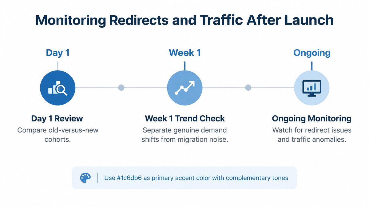 Redirect monitoring after a website migration launch