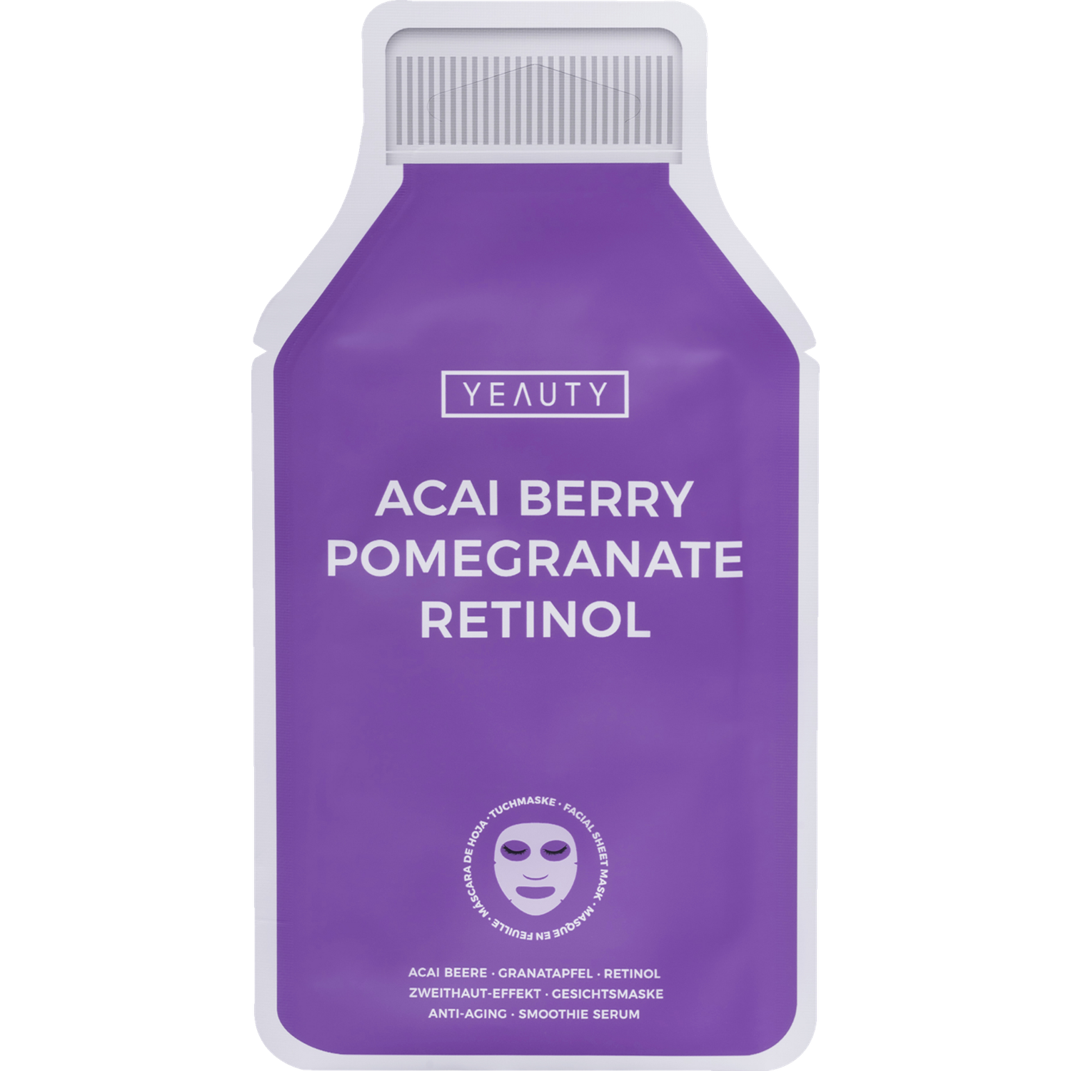 YEAUTY Sheet Mask Acai Berry Pomegranate & Retinol