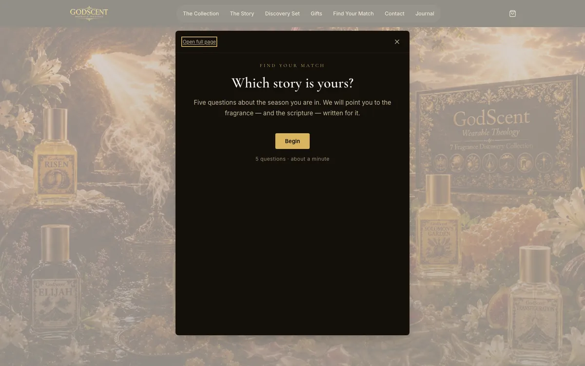 GodScent Christian perfume ecommerce storefront