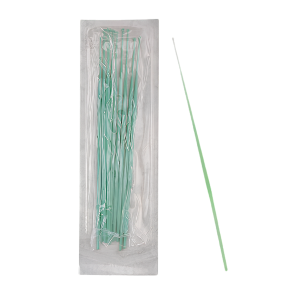 Asa calibrada plástica desechable de 1ul, verde, estéril.