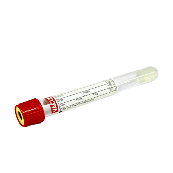 Tubo tapa roja gel sin anticoagulante con activador del coagulo 5ml