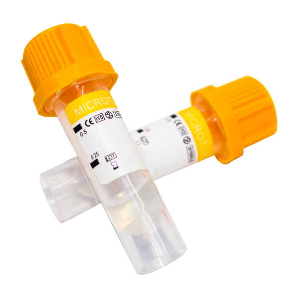Microtubo amarillo con gel 0,5ml pediátrico