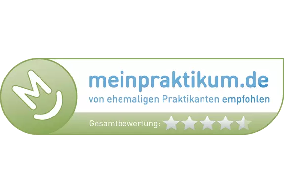 Beste Praktikumsbetriebe Auszeichnung von meinpraktikum.de für attraktive Praktikumsbedingungen.