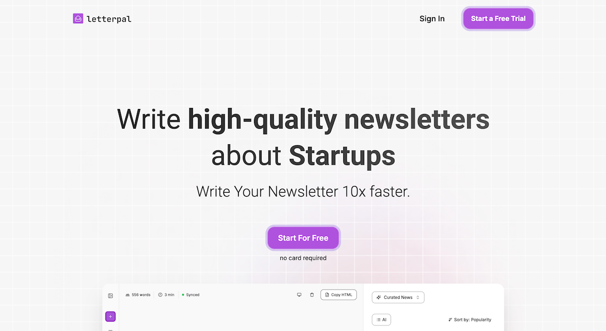 Letterpal landing page