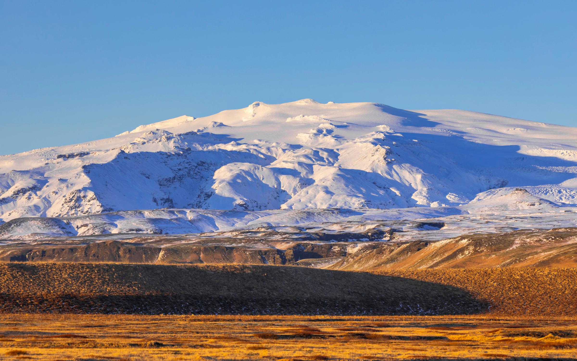 landscape with a big mountain covered by snow