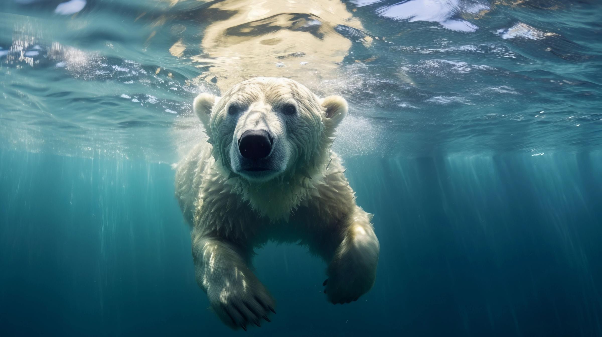Swimming Polar Bear Swimming