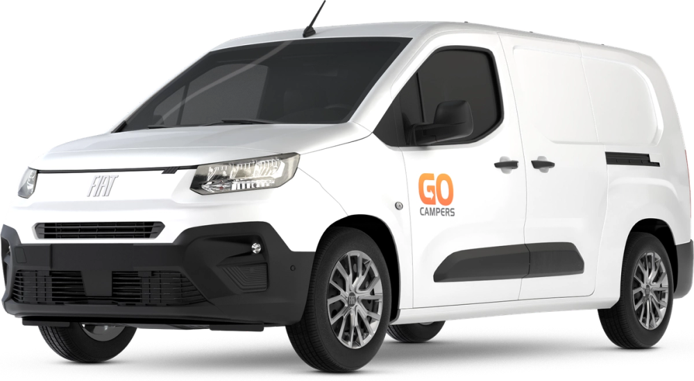 Go Smart Automatic A White 2-person Go Campers campervan on a transparent background for rent in Iceland