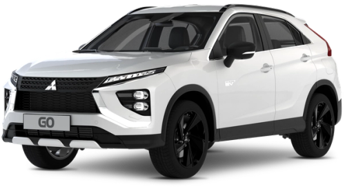 White Mitsubishi Eclipse Cross 4x4 SUV from Go Car Rental Iceland A Mitsubishi Eclipse Cross on a transparent background