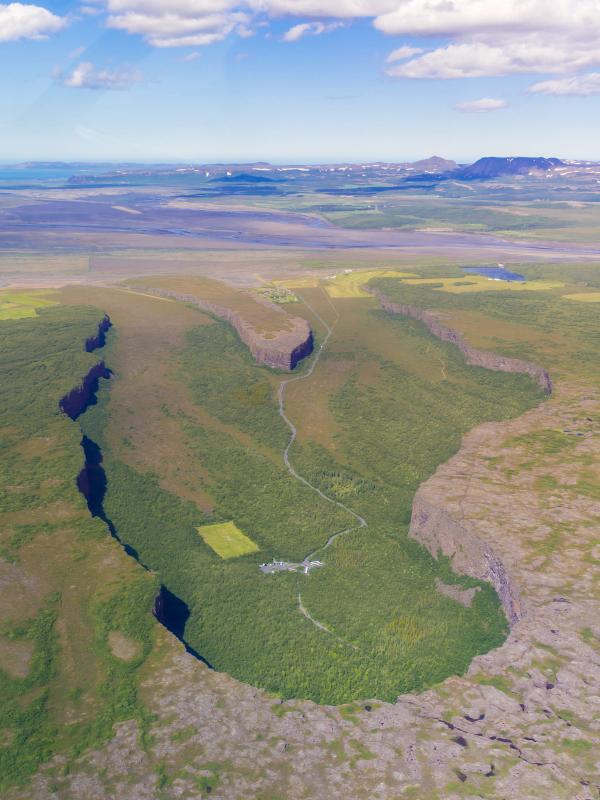 Massive canyon in Iceland seen from above