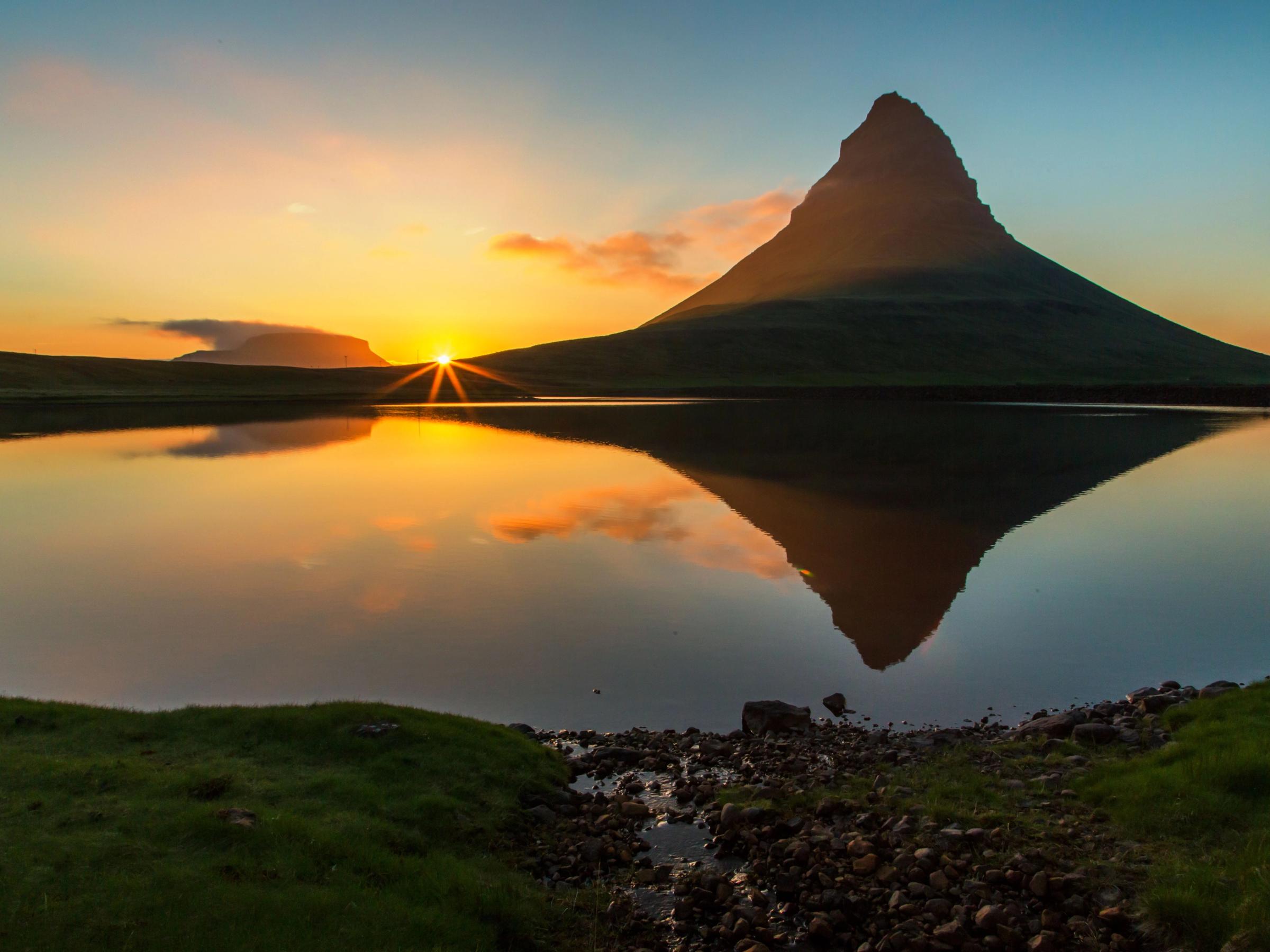 Kirkjufell during the Midnight Sun