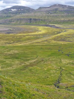 Woman hiking in Hornstrandir Nature Reserve