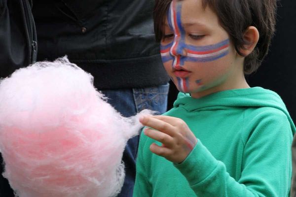 kid and candy in Iceland