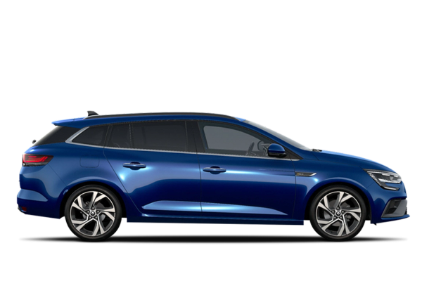 A small orange rental car A blue Midsize rental car