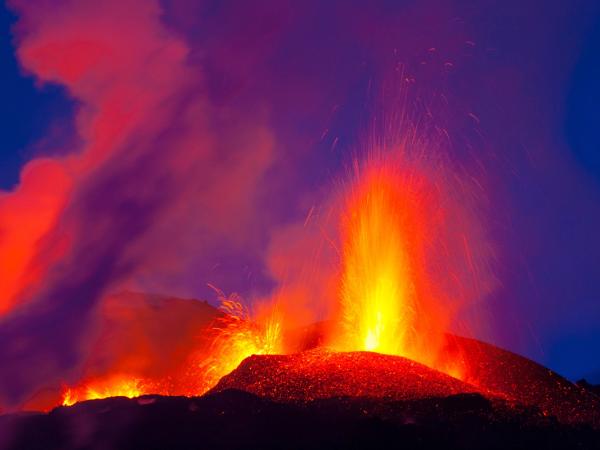 Eyjafjallajökull volcano erupting