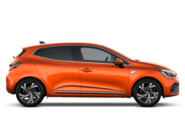 Small rental car A small orange rental car