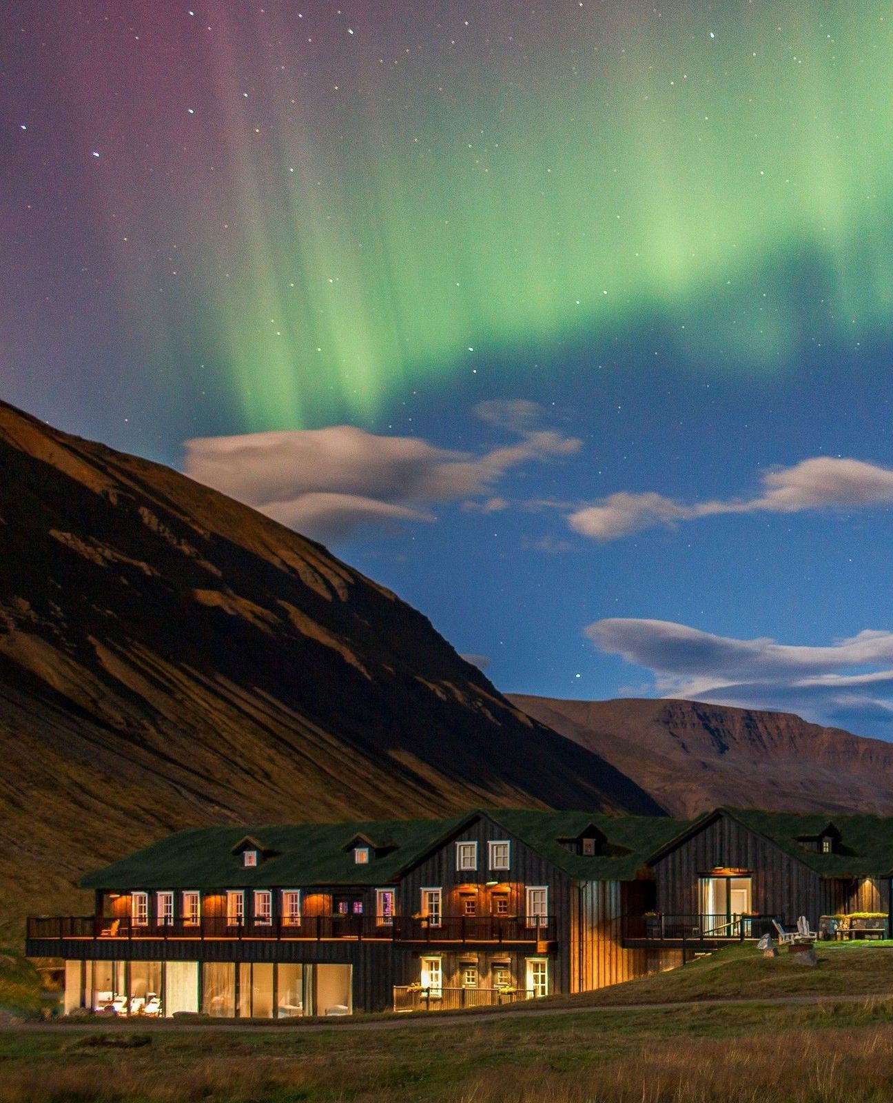 Eleven Deplar Farm under the northern lights