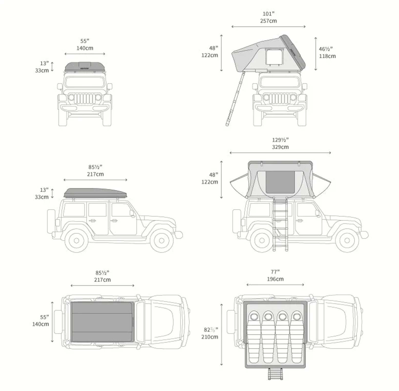 a drawing of a jeep with a tent on top of it