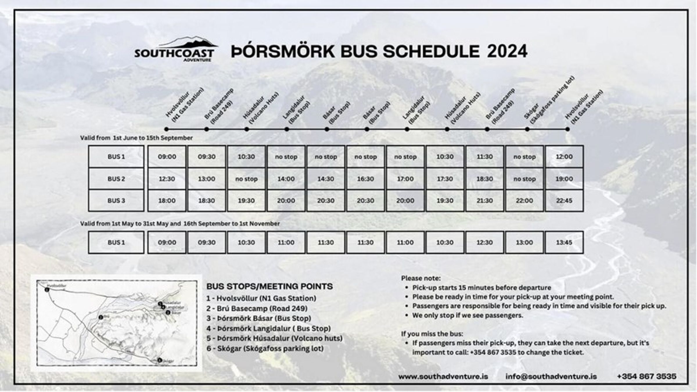 un horaire de bus pour l'année 2024 est affiché sur un fond blanc .