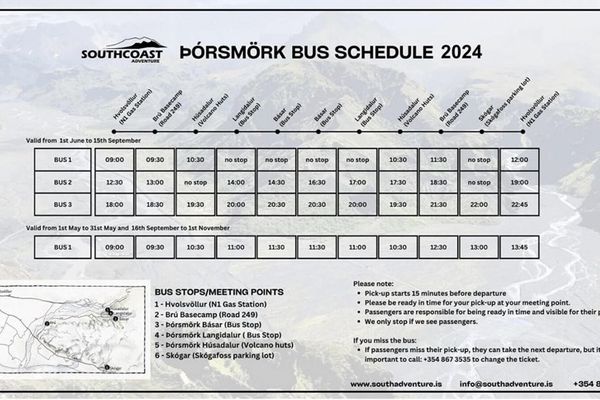 un horaire de bus pour l'année 2024 est affiché sur un fond blanc .