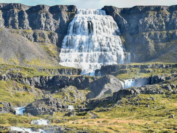 Frontal picture of Dynjandi Waterfall