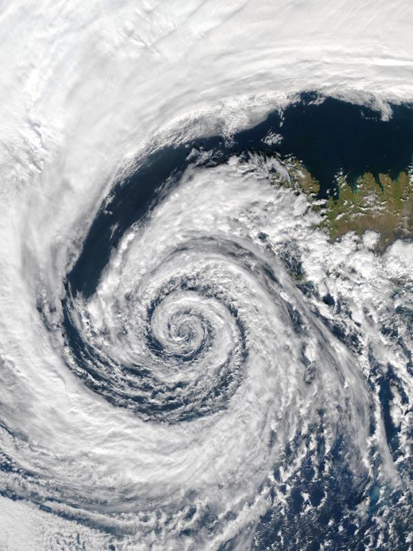 Nasa Satelite view of a storm over Iceland